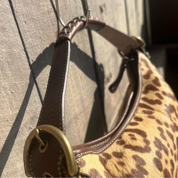 Vintage Coach Leopard Print Pony Hair Shoulder Bag - Picture 4 of 6